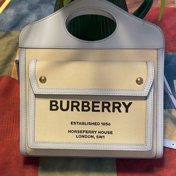 Burberry Mini Two-tone Canvas and Leather Pocket Bag - Picture 7 of 7